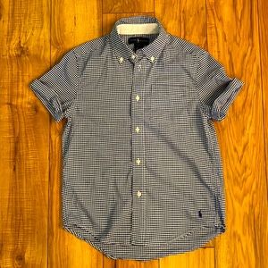 Ralph Lauren small plaid button-down dress shirt. Good condition. Size 7.